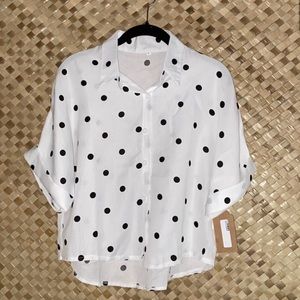 Polka Dot Button Up Blouse